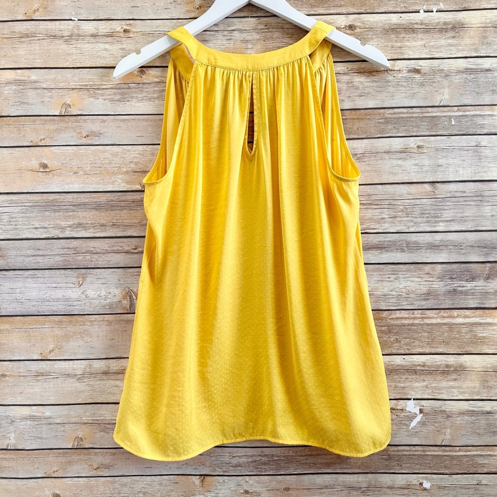 CAbi Tank Blouse Women’s Size Small Yellow Gold Keyhole Sunshine Cami 5725 - Picture 2 of 4
